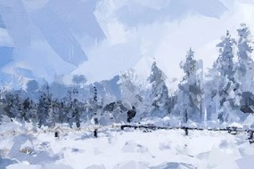Картина на платно – Снежна покривка в гората