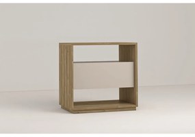 Кремаво/естествено нощно шкафче от декор от дъб Dennis – Marckeric