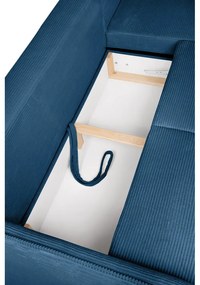 Син сгъваем ъглов диван от рипсено кадифе (десен ъгъл) Tori – Bonami Selection