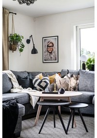 Кръгла маса за кафе в дъбов декор в естествен цвят 90x90 cm Yumi - Rowico