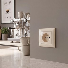 Единичен контакт със заземяване OSTE JNH001-G Beige