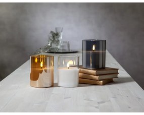 Сива LED восъчна свещ в стъкло, височина 12,5 см Flamme - Star Trading