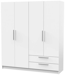 Гардероб 4-врати Glorious-Бял