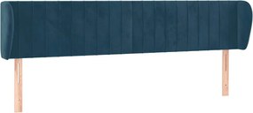 3117452 vidaXL Горна табла за легло с уши, тъмносиня, 203x23x78/88 см, кадифе