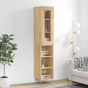 3199356 vidaXL Висок шкаф, сонома дъб, 34,5x34x180 см, инженерно дърво