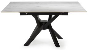 Сгъваема трапезна маса с допълнителна плоча с каменен плот за маса 90x150 cm Arlene – Marckeric