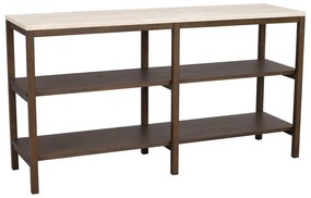 Конзолна маса в кафяво и бежово с каменен плот 140x40 cm Orwel - Rowico