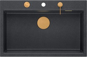 гранитна мивка MARC 110 WORKSTATION Black Metallic