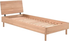 Единично легло 90x200 cm от масивен дъб с включена подматрачна рамка в естествен цвят Forrest – Vipack