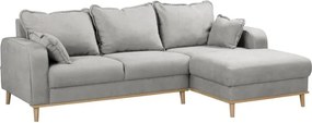 Светлосив ъглов диван (десен ъгъл) Beata - Ropez
