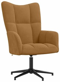 328103 vidaXL Релакс стол, кафяв, кадифе