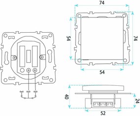 Единичен Ключ с Рамка OSTE JNH006-W GREY