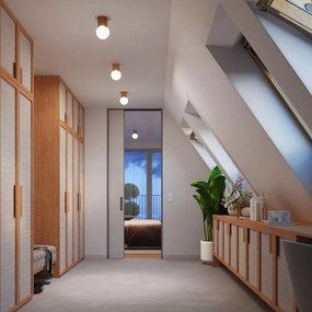 Осветително тяло за таван в естествен цвят със стъклен абажур 12x12 cm Rayer – Sollux