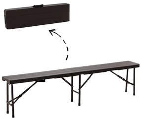 Сгъваема пейка за кетъринг 180 см - кафява