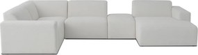 Бял ъглов диван от букле ("U" форма) Roxy – Scandic