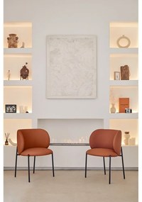 Оранжеви тапицирани трапезни столове в комплект 2 бр. Mogi – Teulat