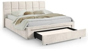 Бежово двойно легло тапицирано без ламелно дъно 180x200 cm Canyon – Meise Möbel