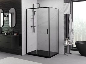 Mexen Exo плъзгаща се душ кабина 120 x 90 см, прозрачна, черна - 8151-120-090-70-00