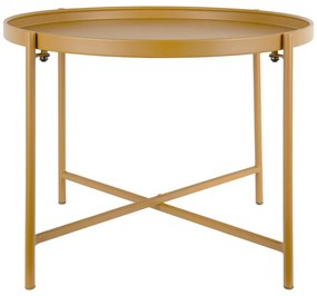 Метална кръгла масичка за кафе в цвят жълта охра ø 50 cm Meseta – Leitmotiv