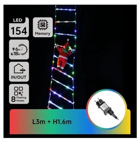 Aigostar - LED RGBY външна коледна декорация 154xLED/3,6W/230V/8 функции 1,6m IP44