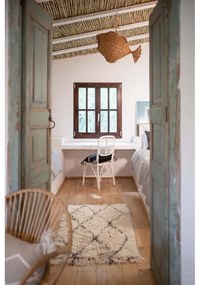 Кремав ръчно изработен вълнен килим подходящ за пране 80x140 cm Berber Soul – Lorena Canals