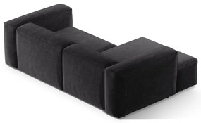 Тъмносив ъглов диван от рипсено кадифе (ляв ъгъл) Bergano – Cosmopolitan Design