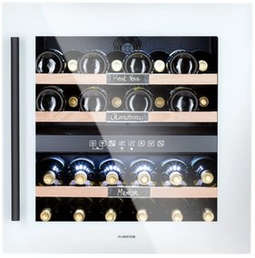 Klarstein Vinsider 36 Quartz Edition, охладител за вино, 2 охлаждащи зони, 5-22 °C, 85 литра