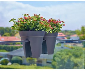 Сандък за цветя за парапети от рециклирана пластмаса ø 30 cm Capri – Artevasi