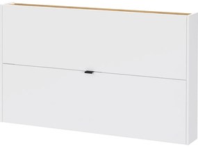 Бяла накланяща се висяща стойка за обувки от декор от дъб 140x83x18 cm Ameca – Germania