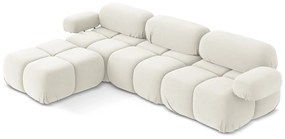 Бял кадифен модулен ъглов диван Lokua – Makamii