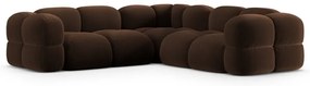Тъмнокафяв кадифен ъглов диван Loretto – Cosmopolitan Design