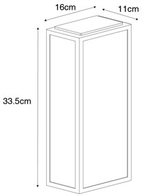Индустриална външна стенна лампа черна със злато IP44 - Rotterdam
