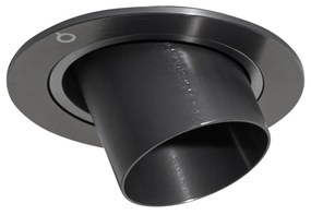 Модерно вградено прожекторно осветление тъмно сиво GU10 35 mm кръгло, накланящо се - Installa