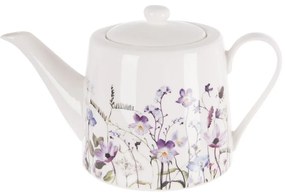 Бял/лилав порцеланов чайник 1 l Louka – Orion