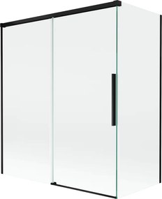 Mexen Rox душ параван 2-крилен плъзгащ се 140 + 70 x 150 см, прозрачен, черен - 8C9-140-070-70-00