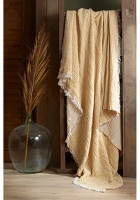 Жълта муселинова покривка за двойно легло 220x240 cm Etno - Mijolnir