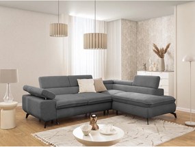 Сив шенилов ъглов диван (десен ъгъл L форма) Marbeya – Ropez