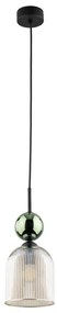 Полилей на кабел SOPHIA 1xE14/10W/230V черно/зелено/опушено бежово