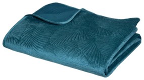 Шалте atmosphera Leaf, Кадифе, 240x260 cm - Тюркоаз