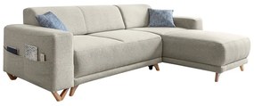 Бежов разтегателен/с място за съхранение ъглов диван Classy Sophie – Miuform