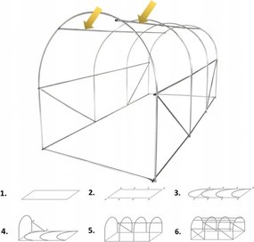 Заместваща конструкция за трисегментна кутия от фолио с размери 2 m x 3,5 m