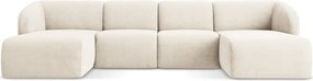 Бежов шенилов ъглов диван (U форма) Lani – Makamii