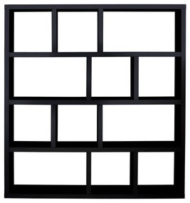 Черна етажерка за книги 150x159 cm Berlin - TemaHome