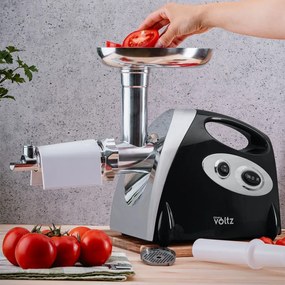 Месомелачка с приставка за домати Oliver Voltz OV51991A, 1400W, Обратен ход, Аксесоари за сосове и Kubbe, Черен