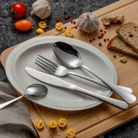 Комплект 24 бр. прибори за хранене Luigi Ferrero Prima FR-2402, Неръждаема стомана, Сребрист