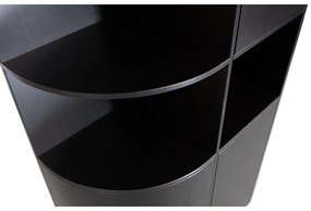 Черен модулен шкаф за книги от борова дървесина 78x210 cm Finca - WOOOD