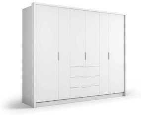 Бял гардероб 255x217 cm Wells - Cosmopolitan Design