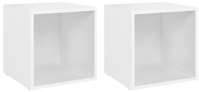 805499 vidaXL ТВ шкафове, 2 бр, бели, 37x35x37 см, инженерно дърво