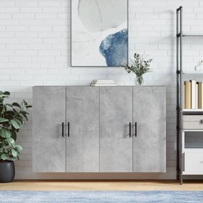 3195647 vidaXL Стенни шкафове, 2 бр, бетонно сиво, 69,5x34x90 см