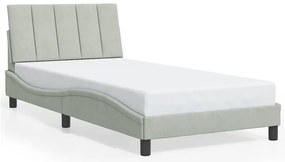 3207831 vidaXL Рамка за легло без матрак Hanko, светлосива, 100x200 см, кадифе